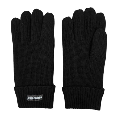 Image of BRUCERIVER Men's Pure Wool Knitted Gloves | Insulated Fleece Lining