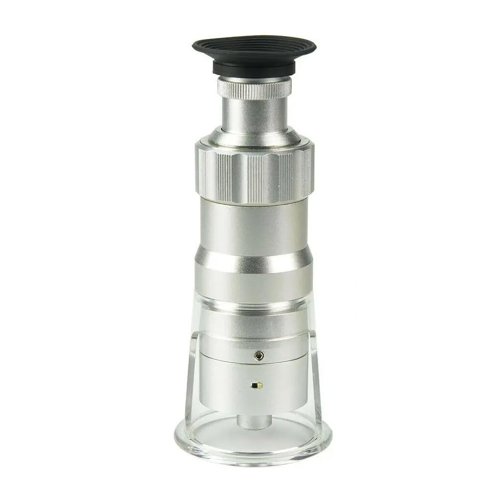 100-fache LED-Taschenmikroskop-Lupe, Stempel, Schmuckbewertung, Bewertungslupe, 0,01 mm Messabsehen