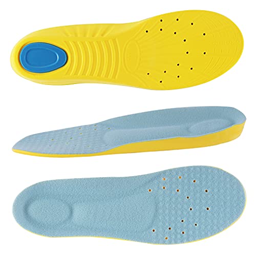 Arch Support Insoles for Women&Men, Shoe Inserts Plantar Fasciitis Insoles Metatarsal Supination Insoles Memory Foam Insoles for Flat Feet Pain Relief Shock Absorbing Running Shoe Inserts Size L
