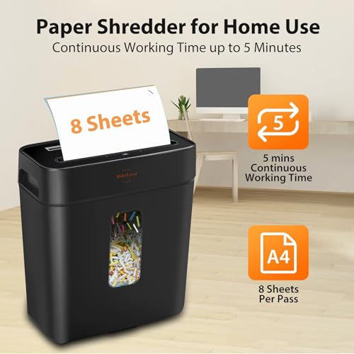 Image of vidateco 8 Sheet Paper Shredder for Home