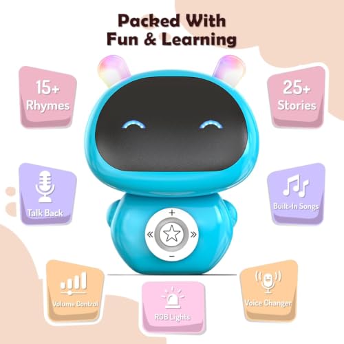 Image of Storybot | Robot Toy for Babies, Toddlers & Kids | USB Rechargeable Type-C & In-built Music | Popular Bedtime Stories, Rhymes & Songs | Best Gift for Boys & Girls 6+ Months (Sky Blue)