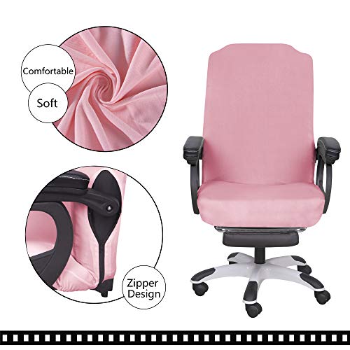 Image of SARAFLORA Pink Office Chair Covers Stretch Washable Computer Chair Slipcovers for Universal Rotating Boss Chair Middle Size