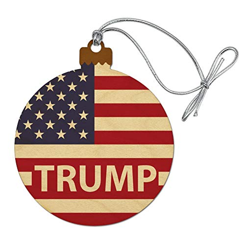 GRAPHICS & MORE President Trump American Flag Wood Christmas Tree Holiday Ornament