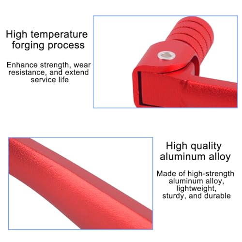 Image of Motorcycle Folding Gear Shifter Shift Lever, Foldable Motorbike Pedal Shifter Replacement Accessories with Tank Cap Vent Hose Tube, Fit for 50cc 70cc 90cc 110cc Pit Dirt Bike Parts (Red)