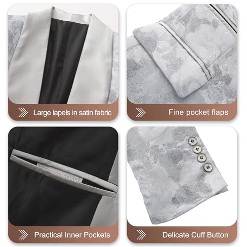 Wemaliyzd Mens Floral Tuxedo Jacket Embroidered Patterned Sport Coat for Party Dinner Wedding4