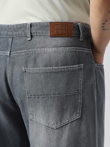 Image of Urbano Plus Men's Loose Baggy Fit Washed Jeans Non-Stretchable