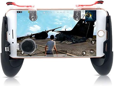 Leoie Gamepad for Mobile Phone Game Trigger Controller + Auxiliary Quick Button Joystick for IPhone Transparent