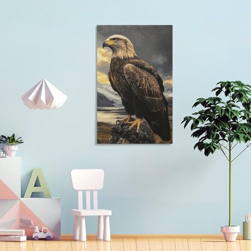 Impression sur toile d'aigle tableau suspendu deco maison 40x60cm - 4