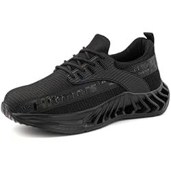 Zapatos De Seguridad Bickz Hitmars Zapatos de Seguridad para Hombre Calzado de Seguridad Mujer Ligeras Zapatos de Trabajo Antideslizante Zapatillas de Seguridad Hombre con Punta de Acero Negro NN-2 41 EU