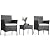 Sweetcripy Patio Furniture Set 3 Pieces, Outdoor Furniture with Soft Cushion and Glass Table, All Weather Manual Weaving Wicker Rattan Patio Chairs for Garden, Terrace, Porch(Black and Beige)