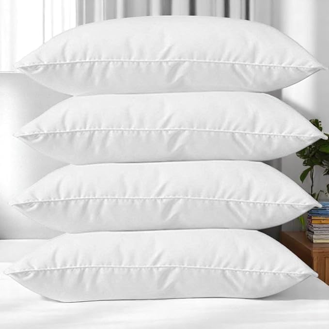 Image of Donda Microfiber Pillows Set 4, Soft Adjustable Pillow for Sleeping - 16 x 24 Inches -White (4, White, King (U.K. Standard) S0-2