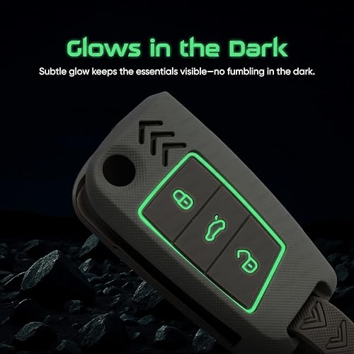Image of SHOPOFLUX Metal Key Cover Compatible for Skoda & Volkswagen Cars Kylaq | Slavia | Kushaq | Octavia | Virtus | Taigun | Tiguan | T Roc 3 Button Flip Key