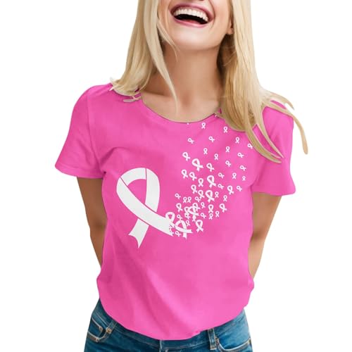 Tee-Shirt Octobre Rose Femme : chemisier manches courtes décontracté pour l'été