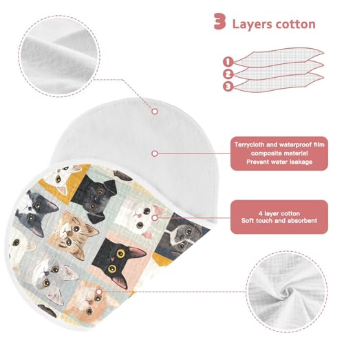 vvfelixl Muslin Burp Cloths Watercolor Pet Portraits Baby Washcloths for Baby Girl Boys 2 Pack3