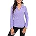 Xnihocha Women's Breathable V-Neck Half-Zip Long Sleeve Sport Shirt Lightweight Quick-Dry for Golf Tennis Running Training Sessions Purple Small