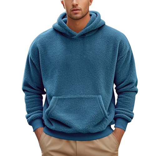 Ymosrh Men's Hoodies, Long Sleeve Casual Fleece Hoodie Fall Winter Athletic Workout Hooded Sweatshirt Pullover, S-2XL