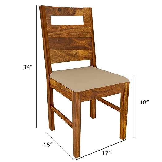 Image of RECTART Six Seater Dining Table Set (Brown) (6 Seater Dining Table with Cushion, Honey Teak with Chair)