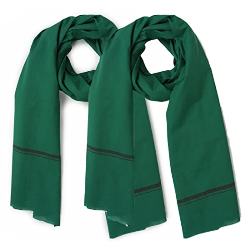 Image of Cotton Skin Friendly Summer Shrink Proof Pure Cotton Bath Towel Gamcha Soft 100% Men Boys All Purpose Handloom Dark Green Pack 02
