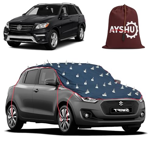 Image of AYSHU Water-Resistant Spike Car Cover for Mercedes Benz M Class - Protects from Dogs, Monkeys, Dust, Sunlight & UV - Full Roof Universal Fit