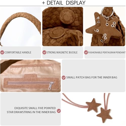 Image of Woven Tote Bag for Women, Shoulder Handbags, Beach Hobo, Handwoven Satchel Underarm Bag, Top-Handle Bag With Purses