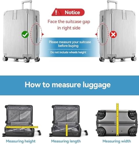 Image of AVRIN 3 Pcs Luggage Cover Thicken Clear PVC Suitcase Cover, 20 inch 24 inch 28 inch(S /M /L) in Luggage Protector Transparent Cover Waterproof Dustproof Anti-Scratch for Travel Accessories Cabin Trolley Bag