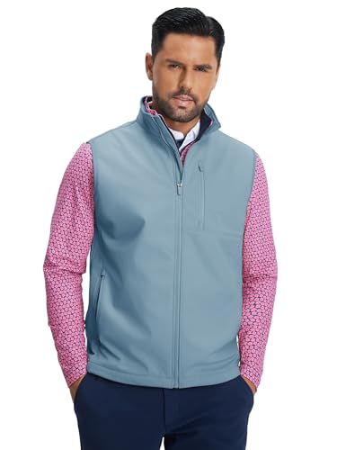 Image of M MAELREG Mens Vests Outerwear Windproof Lightweight Softshell Vests Zip Pockets Sports Sleeveless Jacket Golf Vests for Men
