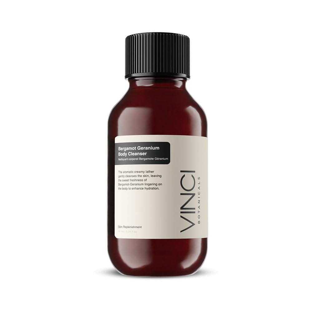 Vinci Botanicals Bergamot Geranium Body Cleanser | Cleanses Gently Yet Thoroughly | Alternative to Regular Soap | Hydrates and Revitalises | Cruelty Free & Vegan | Paraben Free | 90 ml