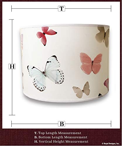 Image of Royal Designs, Inc. Trendy Decorative Handmade Drum Shade, Made in USA, 10in, HBC-8034-10, Butterflies