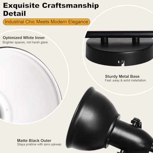 Image of HiBay LED Track Lighting Fixtures, Rotatable 2-Light Spot Light Black