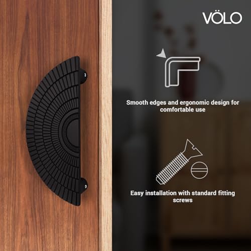 Image of VOLO Main Door Handle - Heavy Duty Pull Handle for Wooden & Glass Doors in Home, Office & Hotel Use (Model: S-626) - Pack of 1 Set (Black - 160MM)