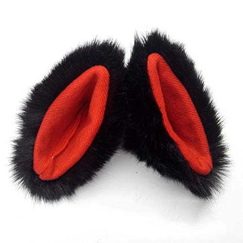 Pinzas para cabello con orejas de gato y zorro negro y rojo miniatura 3