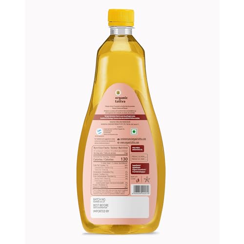 Image of Organic Tattva Cold Pressed Groundnut Oil 1 Litre | Organic Peanut Oil | Unrefined Edible Oil for Healthy Cooking | Natural Cold Press Oil (Pack of 2)