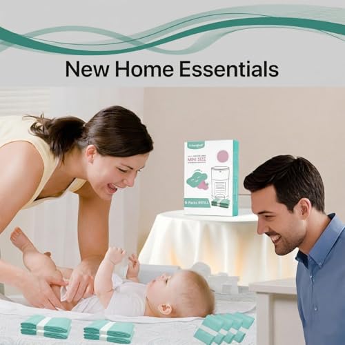 Image of 6 Pack Diaper Pails Refills for De-k-or Mini, 30% Extra Thick Heavy Duty Leak-Proof Liners, Multi-Layer Odor Defense Film, Holds 1980 Diapers, Fresh Scented Baby Changing Essentials
