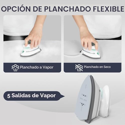 Miniatura 4 de Beautural Plancha Ropa, Mini Plancha De Vapor De Viaje Con Doble Voltaje 100 127v 220 240v , Suela Antiadherente, Ideal Para Planchar, Costura, Quilting Y Manualidades