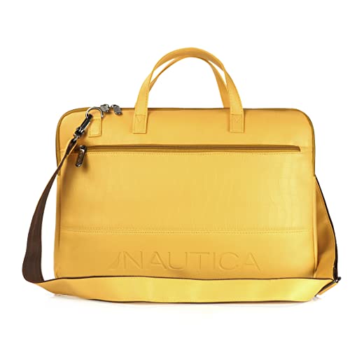 Image of Nautica Padded Laptop Sleeve Stylish Leatherette Bag | Waterproof Protective Cover with Handle & Detachable Sling Strap | Compact and Comfortable for Travelling | Suitable up to 15.6 Inch Laptop
