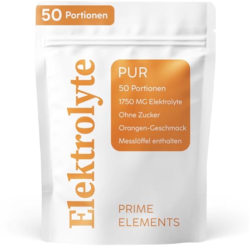 Elektrolyte hochdosiert ohne Zucker | 50 Portionen mit je 1750 MG | Elektrolyte Pulver für Sportler bei Flüssigkeitsverlust | 250g | Orangen-Geschmack