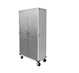 Generic Durable Stainless Steel Tall Storage Cabinet with Secure Locking Mechanism and Adjustable Shelves for Organized Storage, 36'' W x 18'' D x 72'' H (Granite), Large