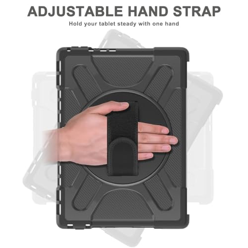 Coque rigide Surface Pro 5 silicone noir finition premium et support - 5