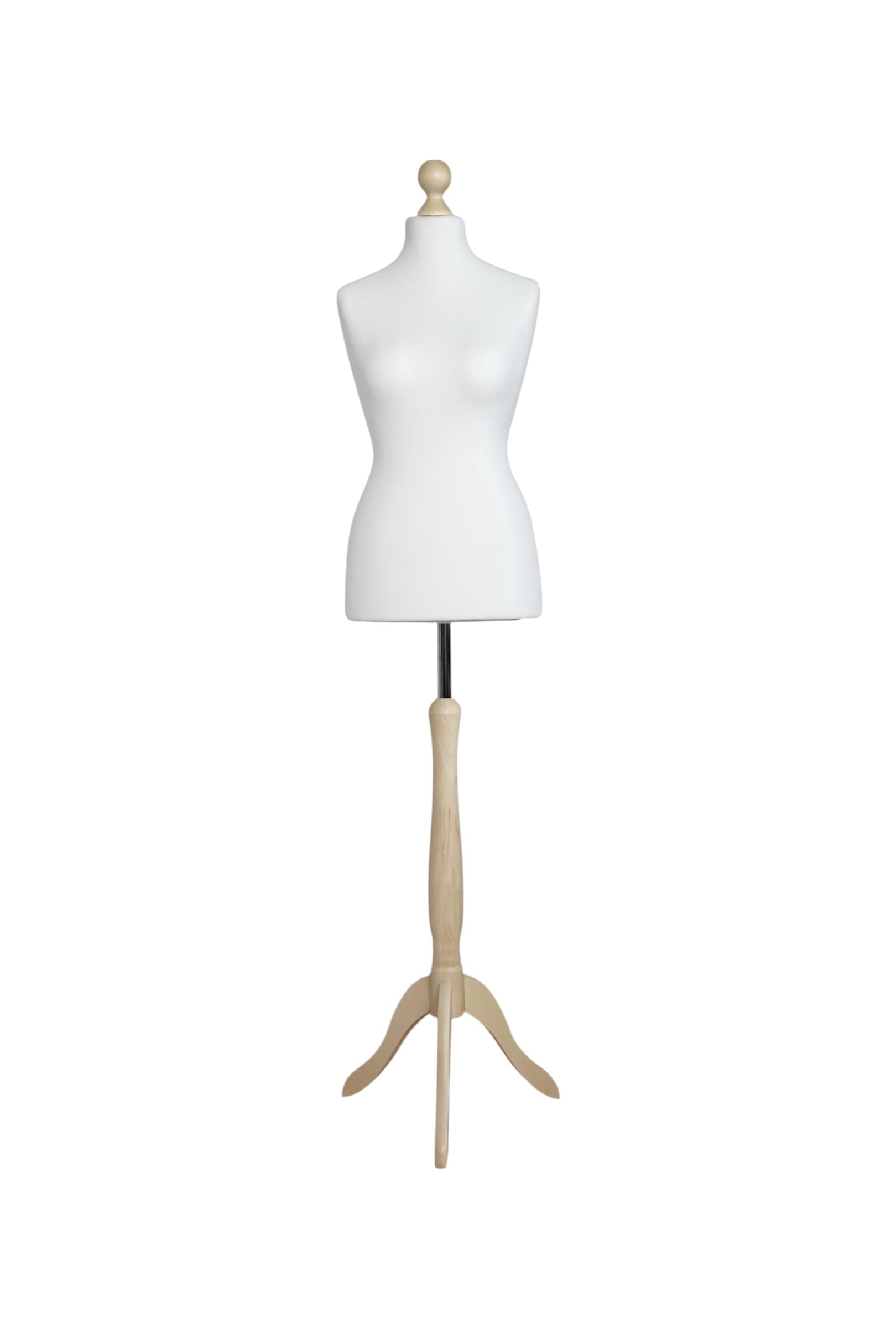 LUSORIA Mannequin de couture, buste de couturière femme blanc/bois clair (XS 34/36)