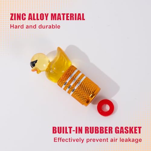 4Pcs Tire Valve Stem Cap Cover for Car SUV Truck, Valve Cover with Funny Duck Sunglasses, Decorative Tire Valve Caps Wheel Accessories (Yellow Sunglasses Duck)