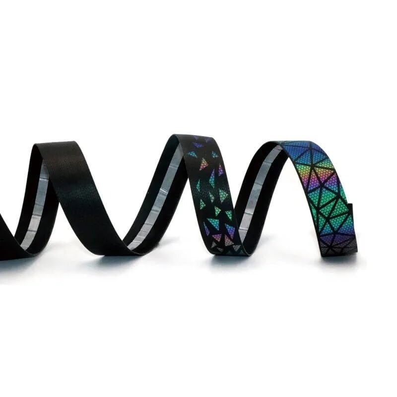 Handlebar Tape Cinta Reflectante para Manillar De Bicicleta De Carretera, Corcho, Amortiguación, Antivibración, EVA, PU, Cómoda, Arco Iris Bike Handlebar Tape (Color : B)