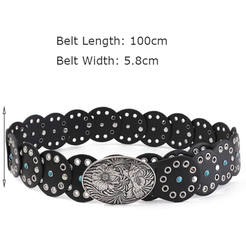 Punk Style Decorative Skirt Waist Belt Retro Rivet Wide Belt Versatile Hot Girl Wasteland Style with Pants Belt Trend2