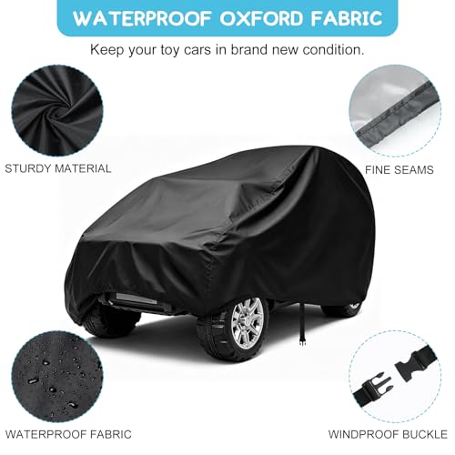 Image of Kids Ride-On Toy Car Cover, Outdoor Wrapper Resistant Protection for Electric Battery Powered Children Wheels Toy Vehicles - Universal Fit, Water Resistant (Pack of 2)