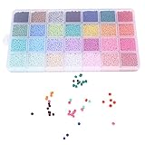 14000Pcs 2mm Glas Rocailles mit insgesamt 28 Farben, die alle Ihre DIY-Anforderungen erfüllen.