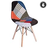  regalosMiguel - Packs Sillas Comedor - Pack 6 Sillas Tower Patchwork - Patchwork Colores