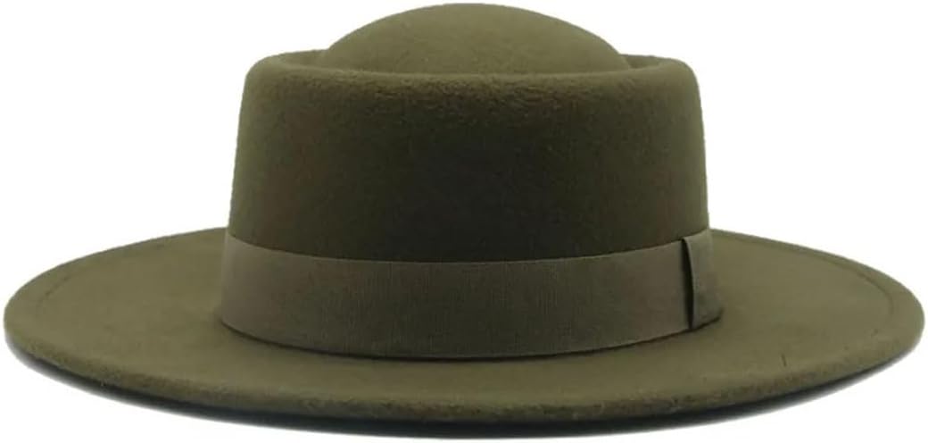 Fedoras Women Hats Ribbon Band Belt Formal Hat Wide Brim Pork Pie Hat Sombreros 5 56-58cm