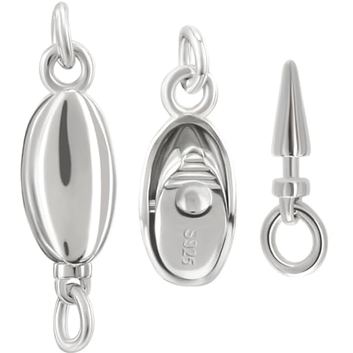 Beebeecraft STER-BBC0007-01-US 2Pcs Rhodium Plated 925 Sterling Silver Box Clasps For Jewelry Making End Clasps Connectors cover