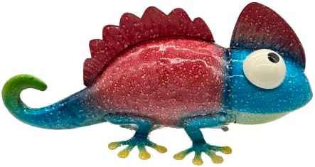 Metal Chameleon Statues Indoor And Outdoor Decorations Gradient Red Blue