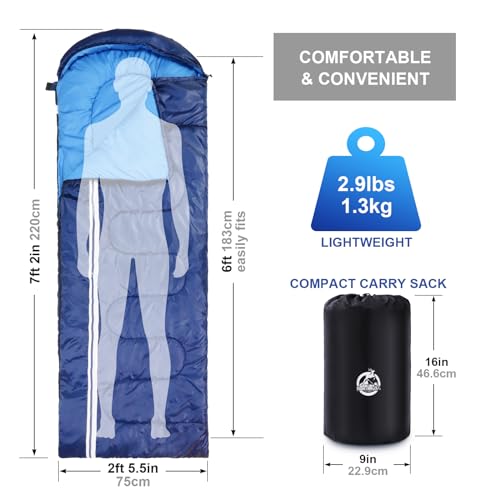 Northroad Outdoor Camping Sleeping Bag, 3 Season Warm & Cool Weather, Winter Spring Fall Lightweight Waterproof Sleeping Bag - Image 4