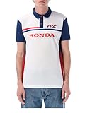 Polo de la collection officielle Honda HRC Racing. Base blanche avec inserts bleus et rouges. Imprimés iconiques devant et dos. Fermeture du col boutonné. Composition : 100% polyester.